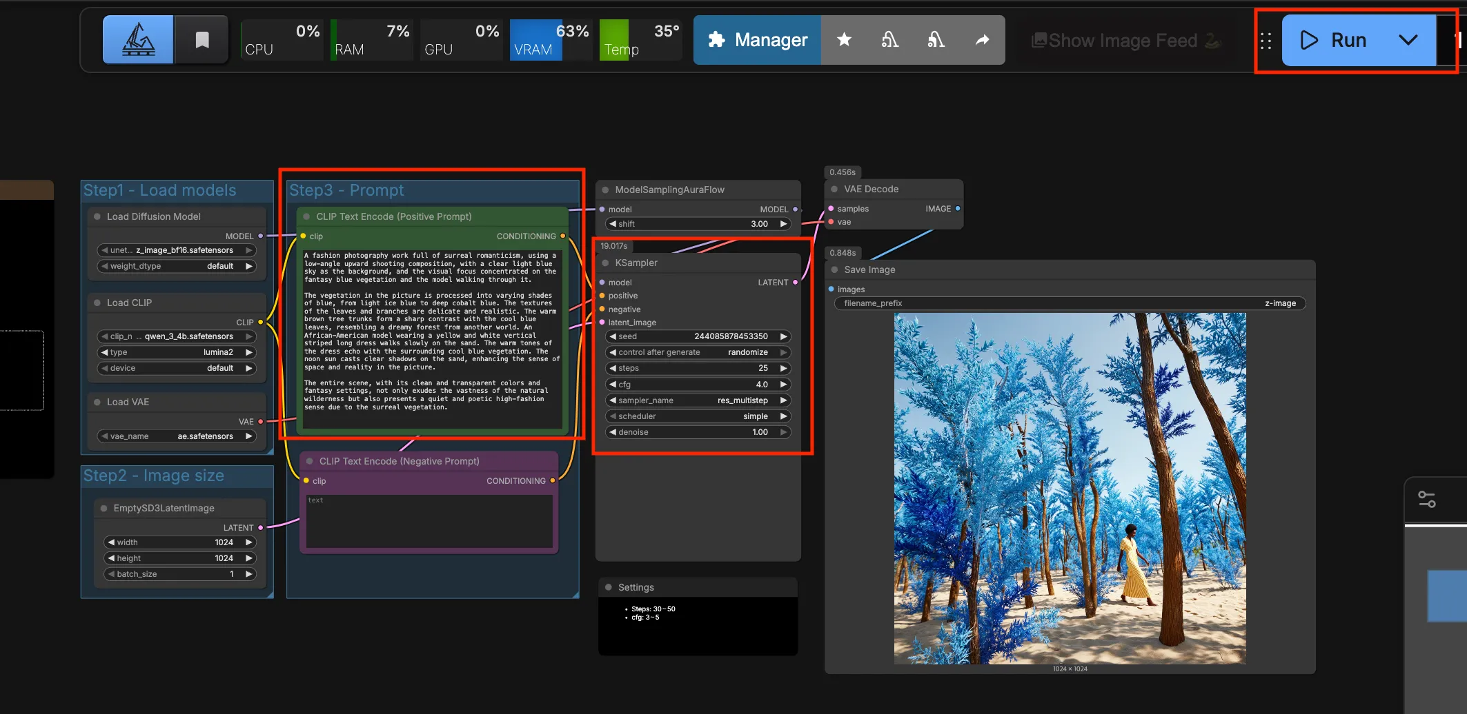 Generated image output from the ComfyUI workflow